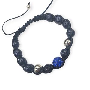 Blue Sandstone and Crystal Bracelet